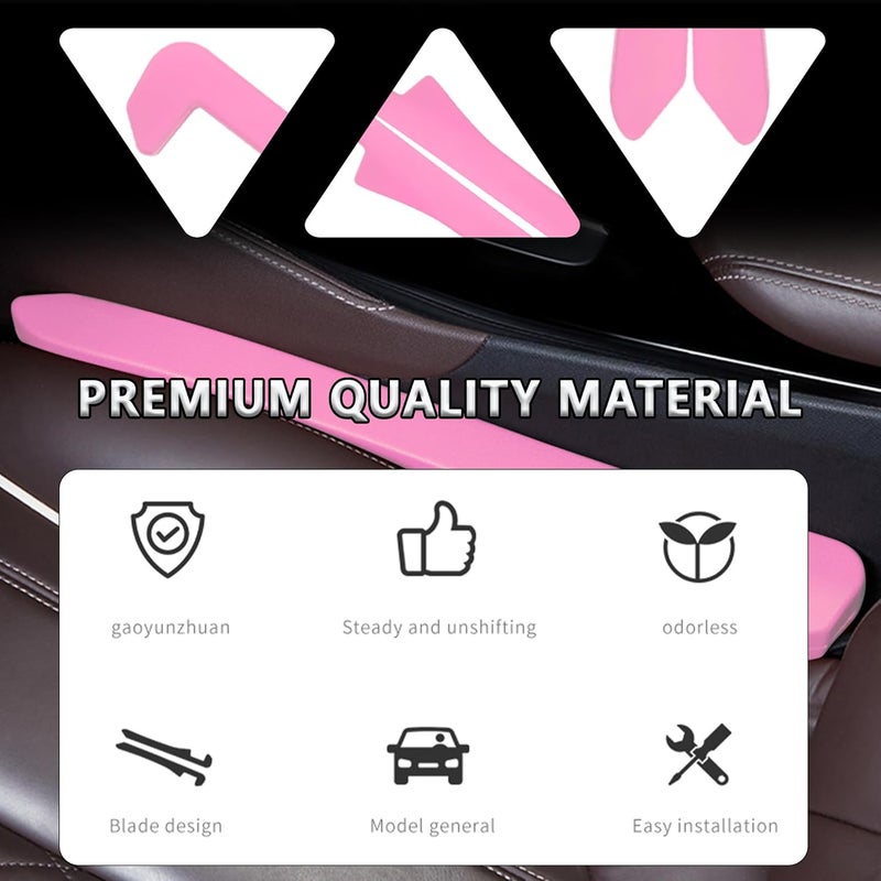 Junecarp Car Seat Gap Filler 2 Pack,Car Gap Filler Organizer to Impede Items from Dropping,Essential Interior Car Accessories Seat Gap Plug (Pink) - Image 3